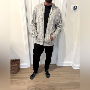 Zanerobe Men’s Hoodie full zip | light gray size XL